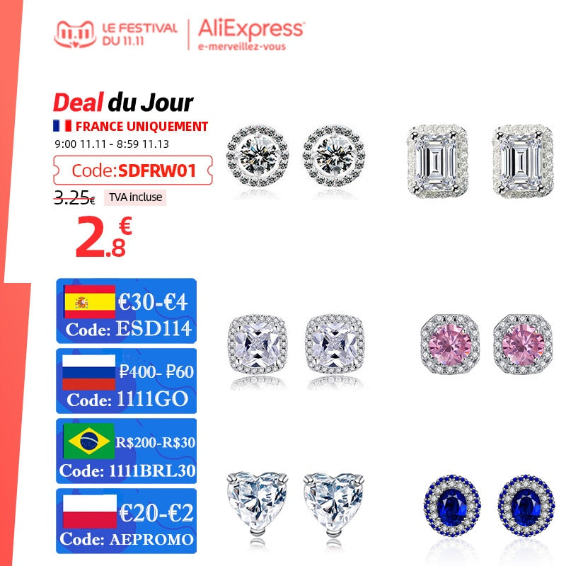 2021 New Arrival Fashion Luxury 925 Sterling Silver Pink CZ Drop Stud Earing  For Women Valentine's Day Gift Z5