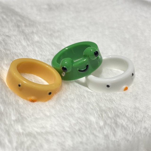 Acrylic Resin Animal Shape Aesthetic Rings