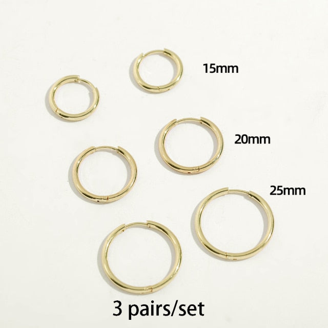 Stainless-Steel Geometric Shaped Hoop Earring Range