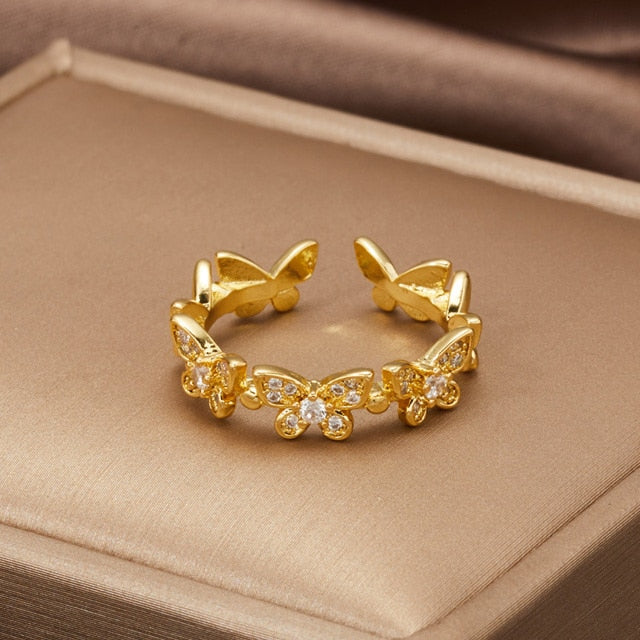Fashion Silver Minimalist Butterfly Ring