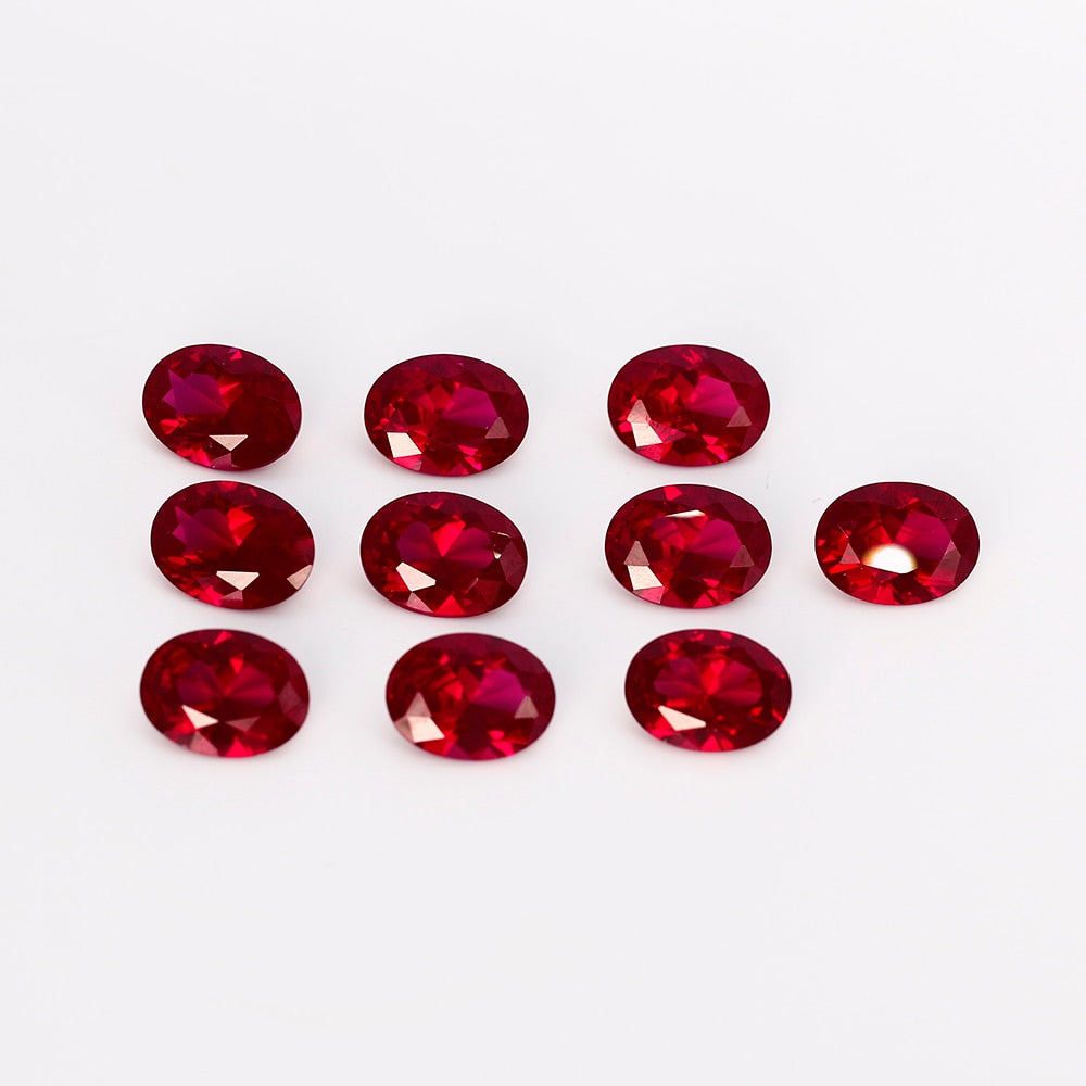 10-10.5ct Loose Gemstone 12 x 16mm Oval Ruby Crystal