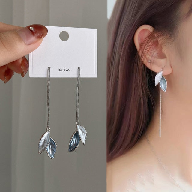 Korean Elegant Cute Rhinestone Butterfly Pearl Earrings