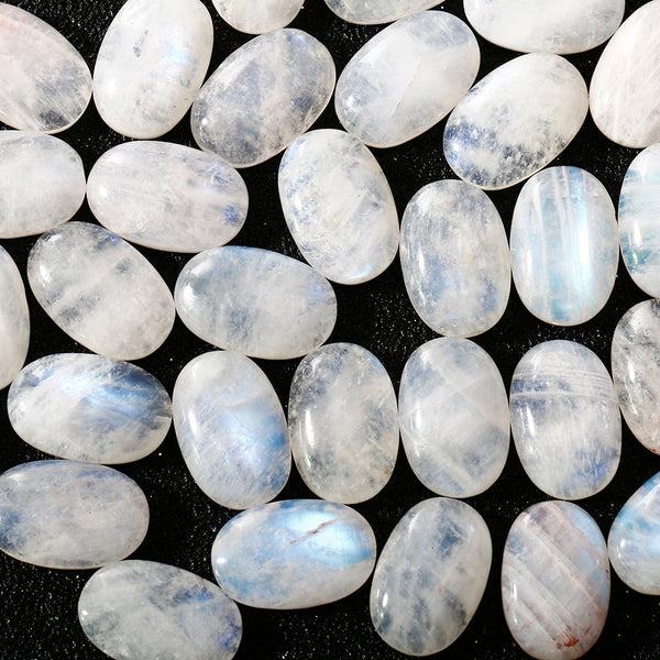 7.8-8.6 CT Oval Cut Natural Moonstone 11x17MM Loose Stones with Blue light Wholesale Decoration Gemstone Jewelry Gift 5 pcs/set