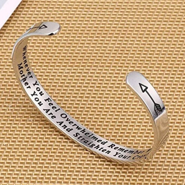 Engraved Inspirational Quotes Charm Bangles for Women