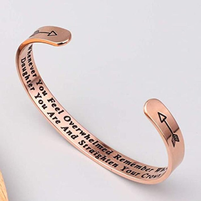 Engraved Inspirational Quotes Charm Bangles for Women