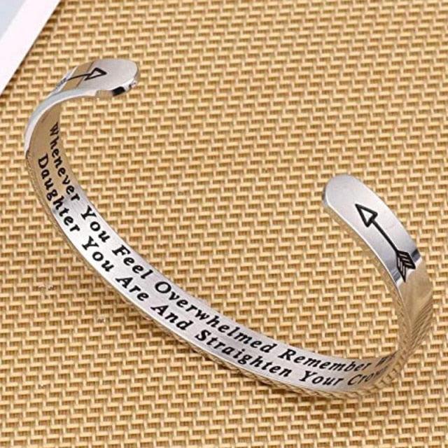 Engraved Inspirational Quotes Charm Bangles for Women