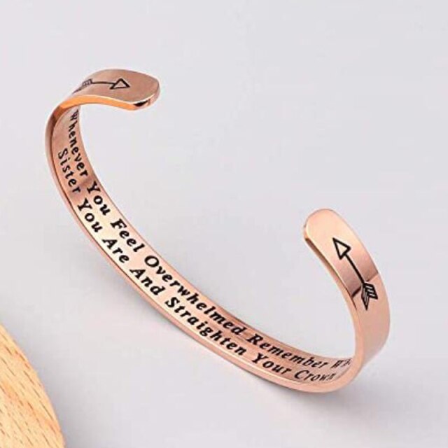 Engraved Inspirational Quotes Charm Bangles for Women