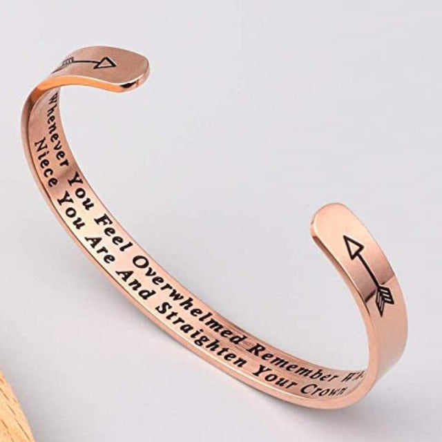 Engraved Inspirational Quotes Charm Bangles for Women