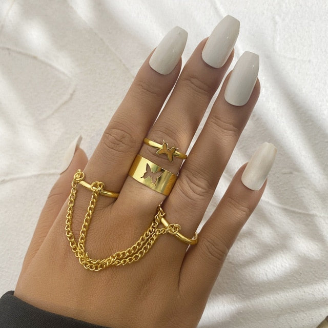 Punk Cool Trendy Hip-Hop Adjustable Chain Ring