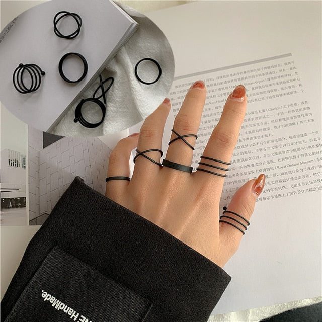 Vintage Silver Joint Rings Fashion Set for Women