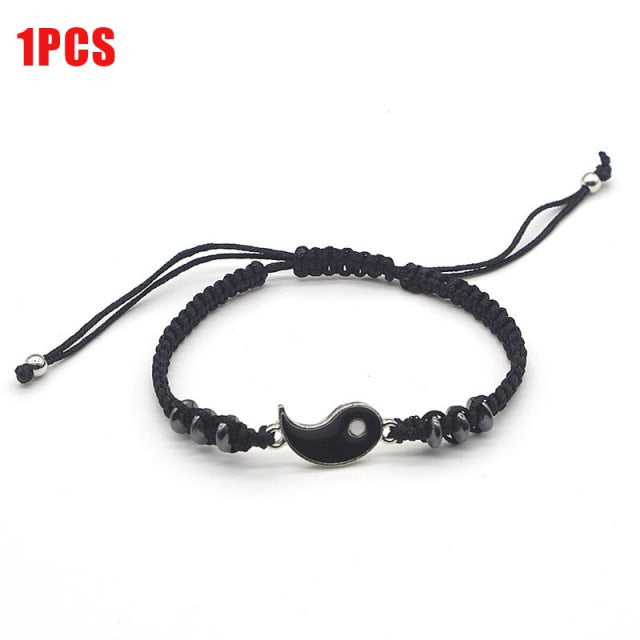 Handmade Tai Chi Yin Couple’s Adjustable Link Chain Bracelet