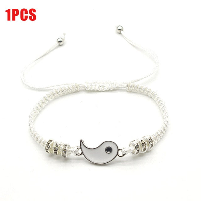 Handmade Tai Chi Yin Couple’s Adjustable Link Chain Bracelet