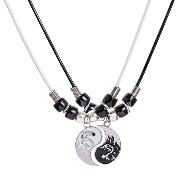 Handmade Tai Chi Yin Couple’s Adjustable Link Chain Bracelet