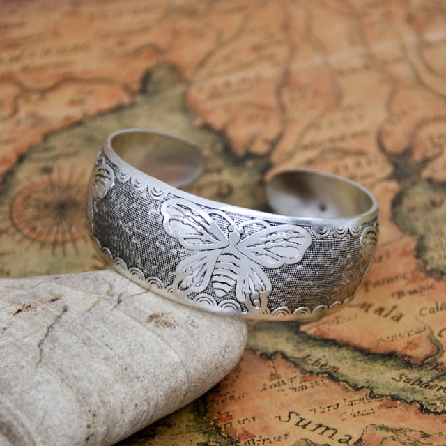 Vintage Cuff Tibetan Silver Plated Geometric Bracelets