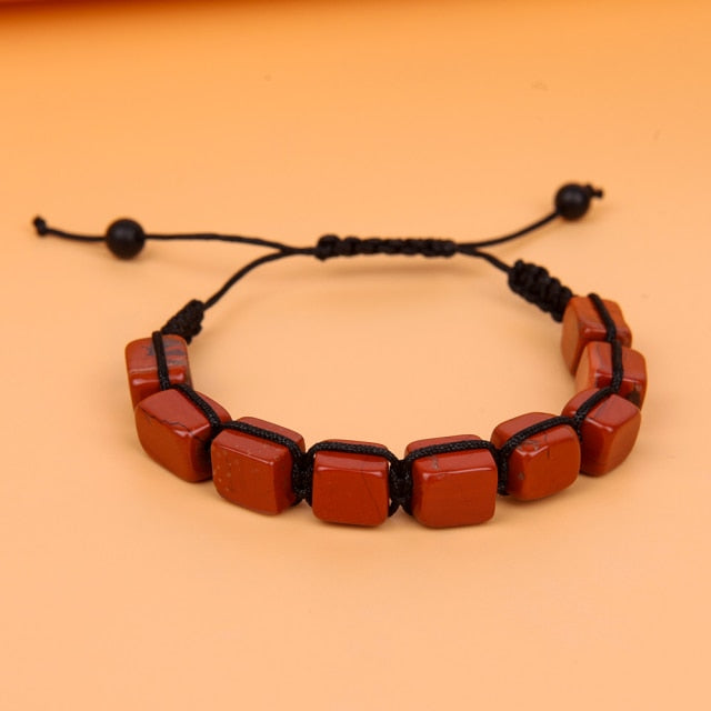7 Chakras Handmade Braided Natural Stone Adjustable Unisex Bracelet
