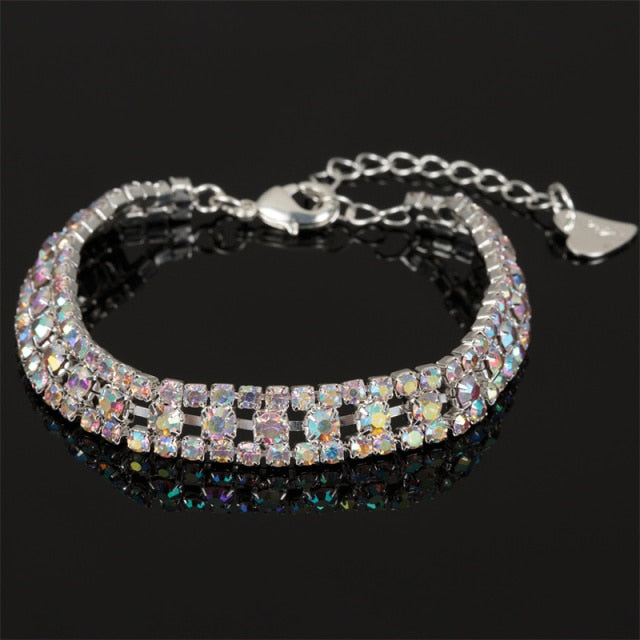 Full Crystal Rhinestone Elastic Bling Bracelet for Women