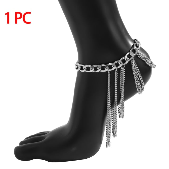 Multilayer Tassel Chain Anklet Bracelet Fine Anklet Bracelet