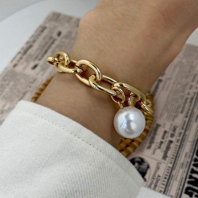 Thick Gold Charm Link Chain Bohemian Bracelets