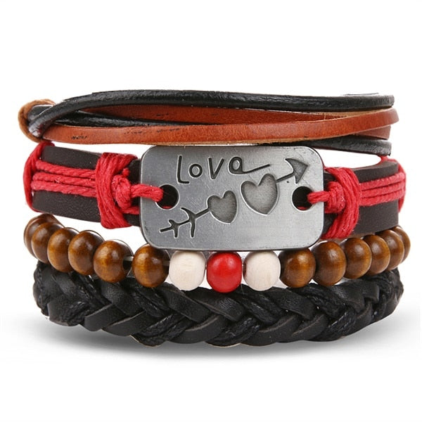 Vintage Black Bead Hollow Fashion Multilayer Bracelet