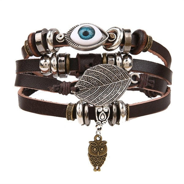 Vintage Black Bead Hollow Fashion Multilayer Bracelet